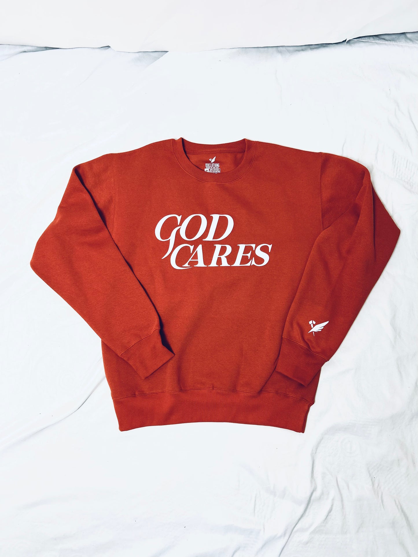 🔥 Limited stock left! 🔥 GC "God Cares" Clay Crew Sweater