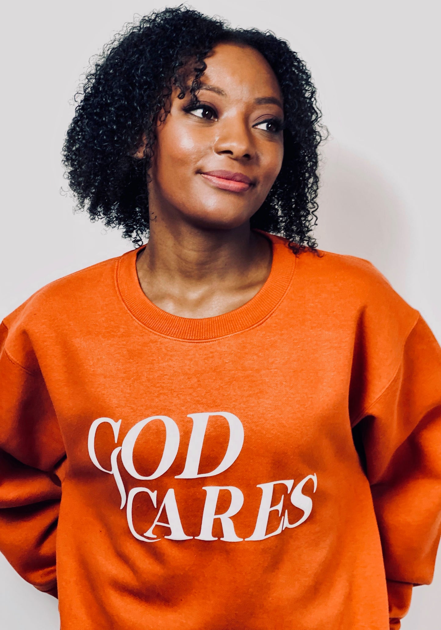 🔥 Limited stock left! 🔥 GC "God Cares" Clay Crew Sweater