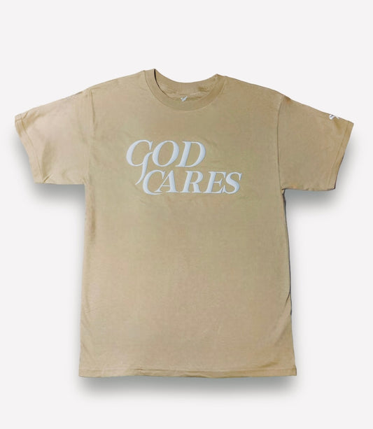 GC "God Cares" Sand Brown Shirt